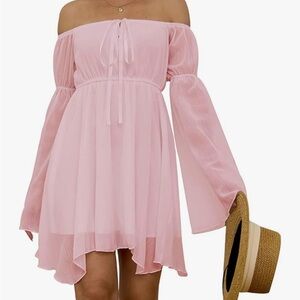 XIWUKOD Women Off The Shoulder Dress Ruffled Long Sleeve s